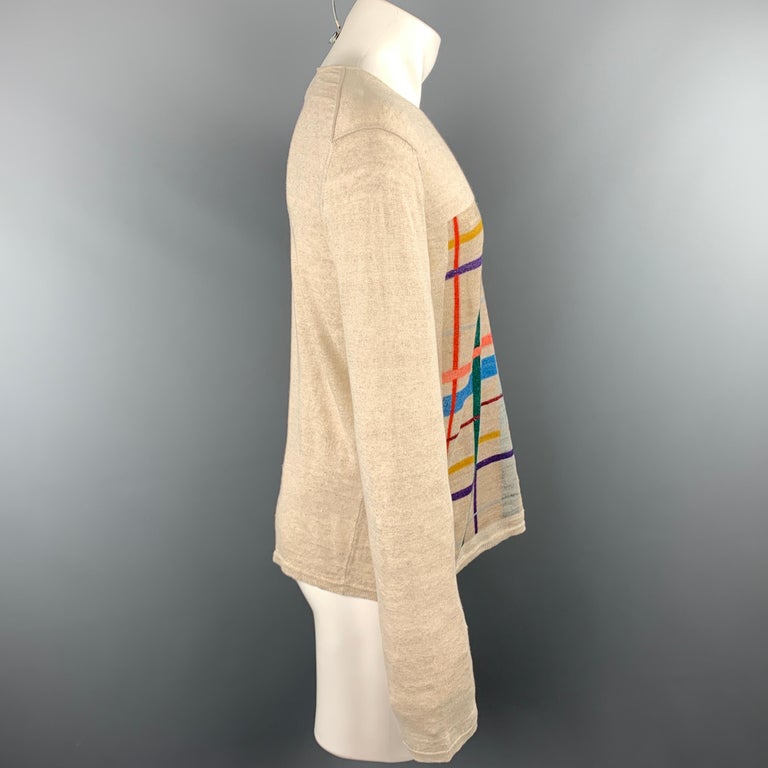 Comme Des Garcons Homme Deux Size S Khaki Knitted Linen Boat Neck Pullover For Sale At 1stdibs