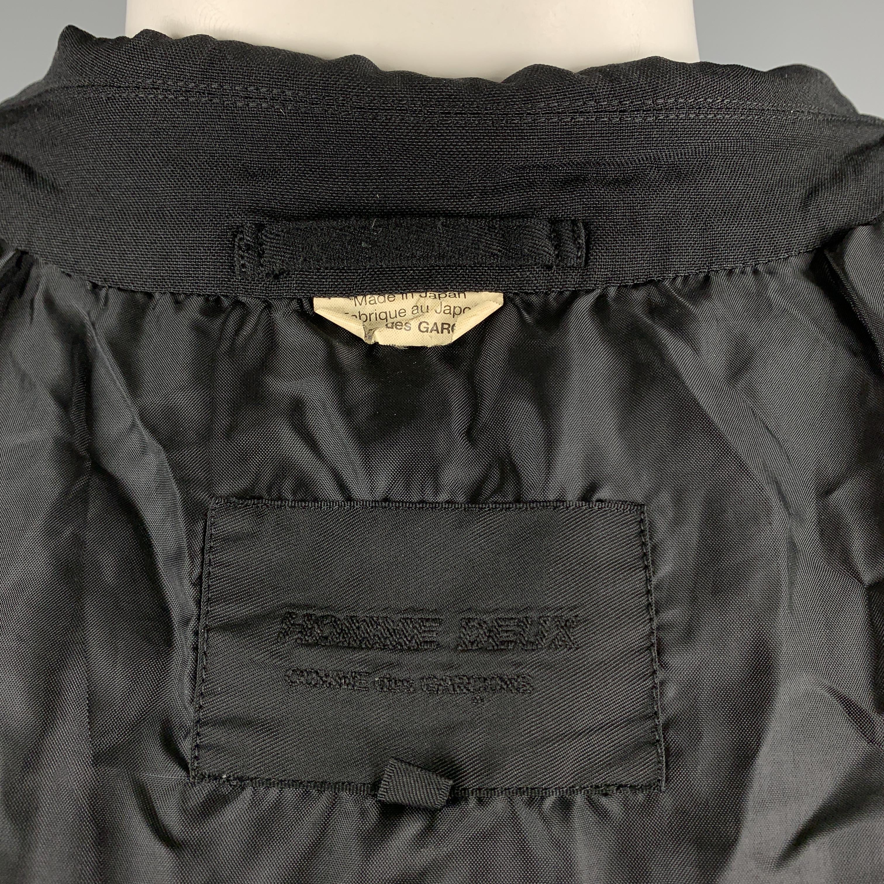 COMME des GARCONS HOMME DEUX Size XL Black Wrinkle Textured Car Coat 2