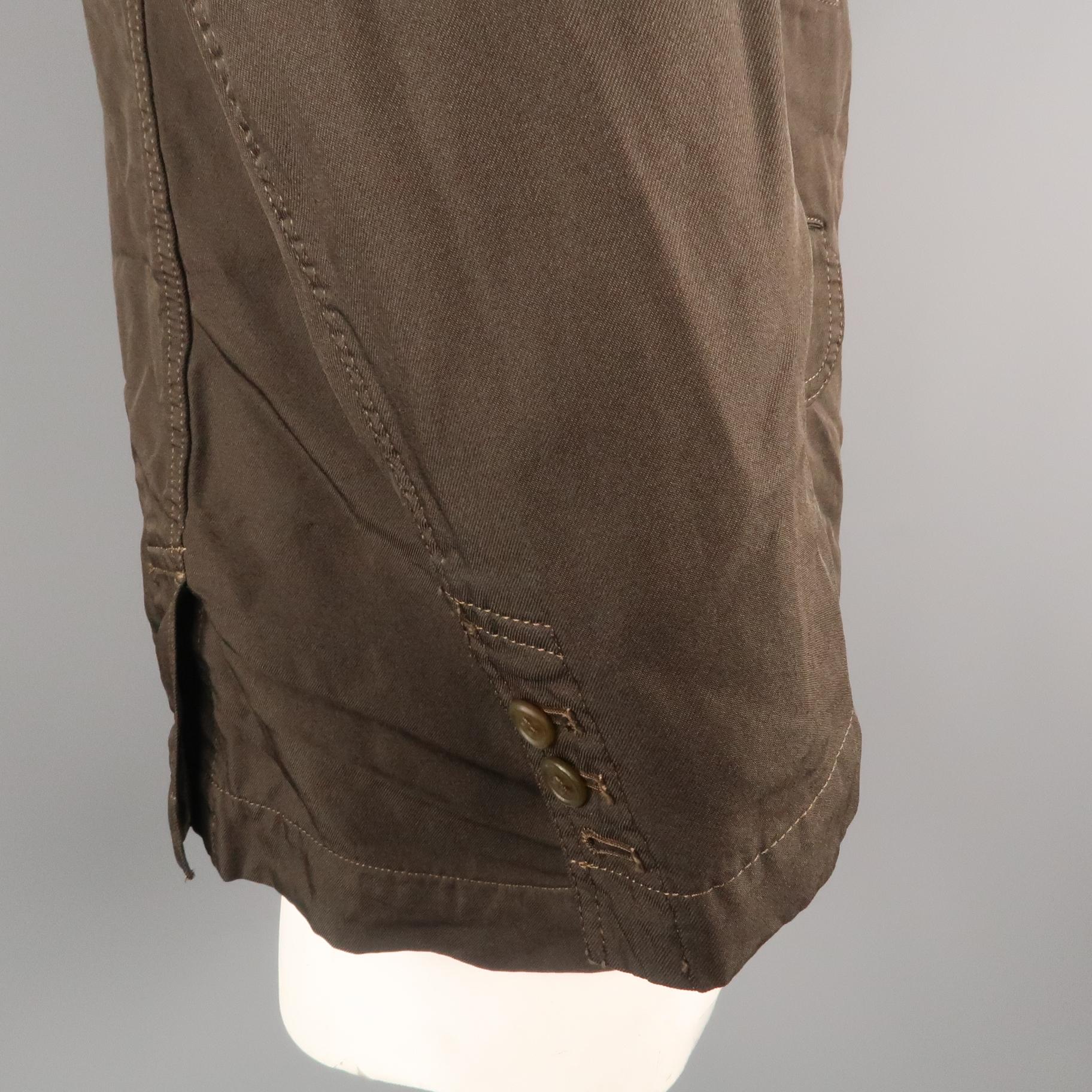 Men's COMME des GARCONS HOMME DEUX XL Brown Wrinkled Twill Sport Coat Jacket
