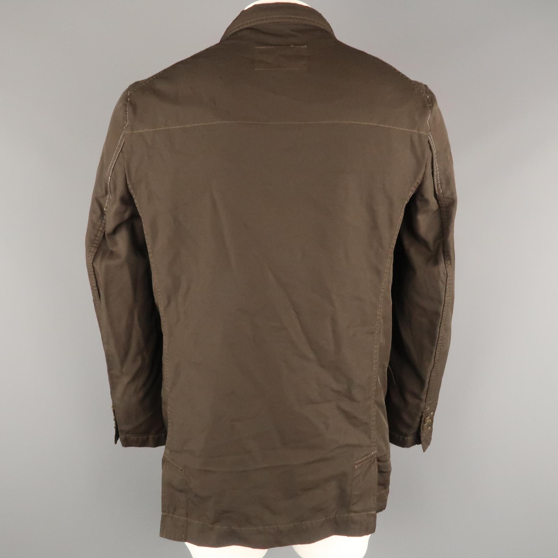 COMME des GARCONS HOMME DEUX XL Brown Wrinkled Twill Sport Coat Jacket 1