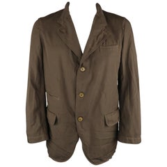 COMME des GARCONS HOMME DEUX XL Brauner Twill-Sportmantel in Knitteroptik