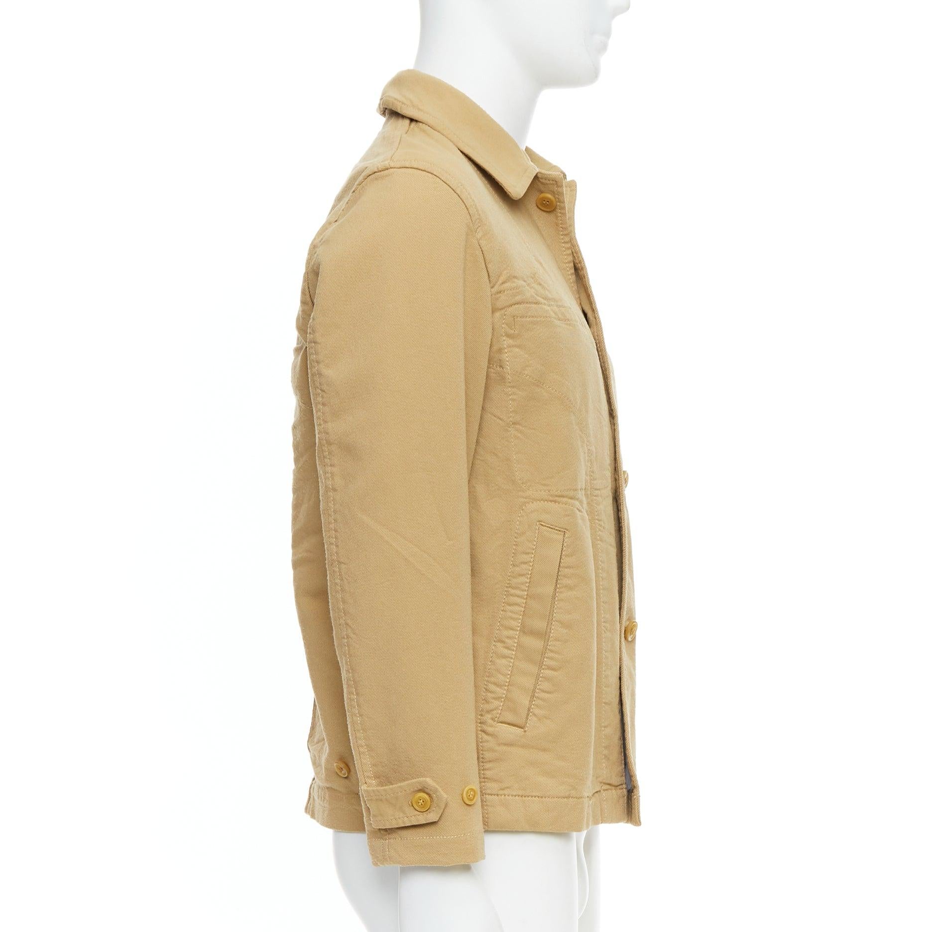 COMME DES GARCONS HOMME - Veste à surpiqûres en tissu froissé kaki Pour hommes en vente