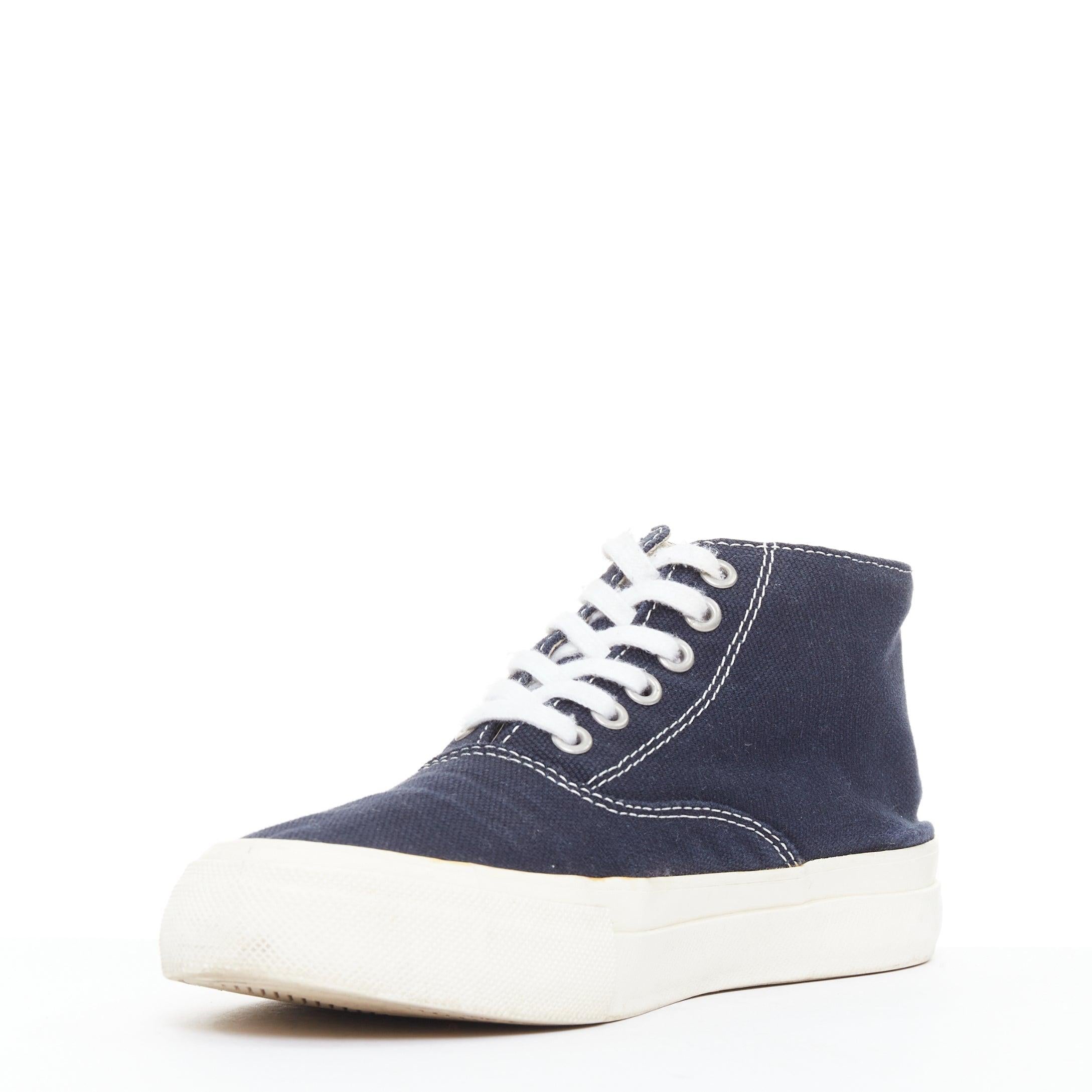COMME DES GARCONS Homme navy canvas mid top skate sneakers EU39 In condizioni discrete in vendita a Hong Kong, NT