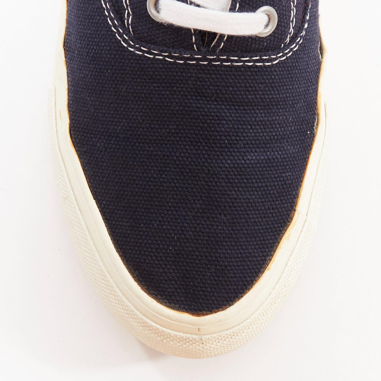 COMME DES GARCONS Homme navy canvas mid top skate sneakers EU39 in vendita 1
