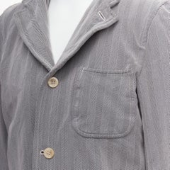 COMME DES GARCONS HOMME PLUS 1999 Grauer Blazer mit 3 Taschen und Craquelé-Effekt in Grau M
