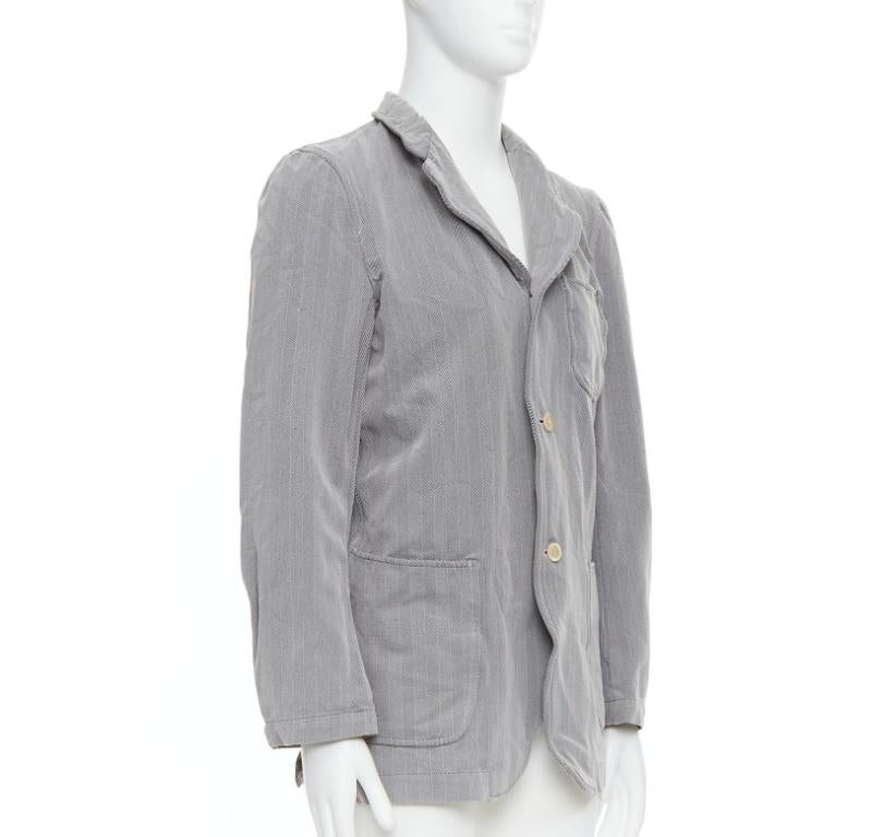 Gray COMME DES GARCONS HOMME PLUS 1999 grey crinkle effect 3 pocket blazer M For Sale
