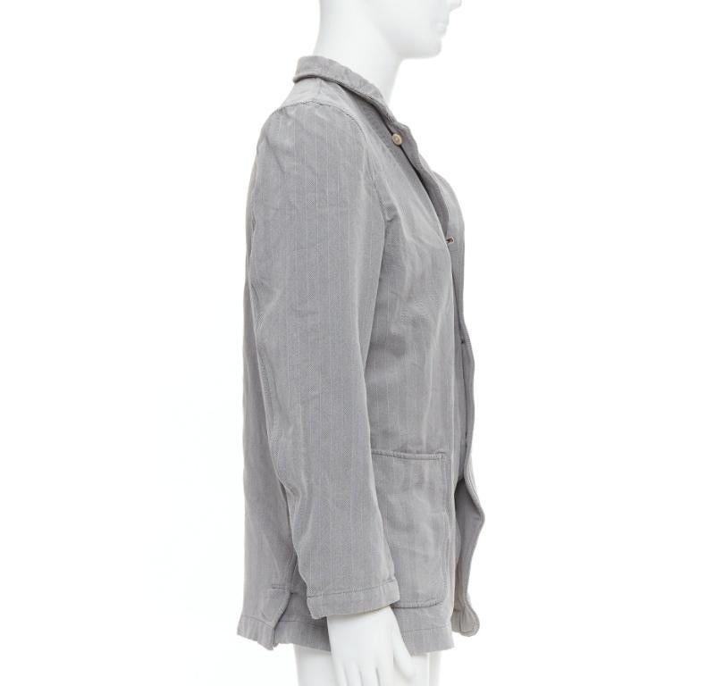 COMME DES GARCONS HOMME PLUS 1999 grey crinkle effect 3 pocket blazer M In Fair Condition For Sale In Hong Kong, NT