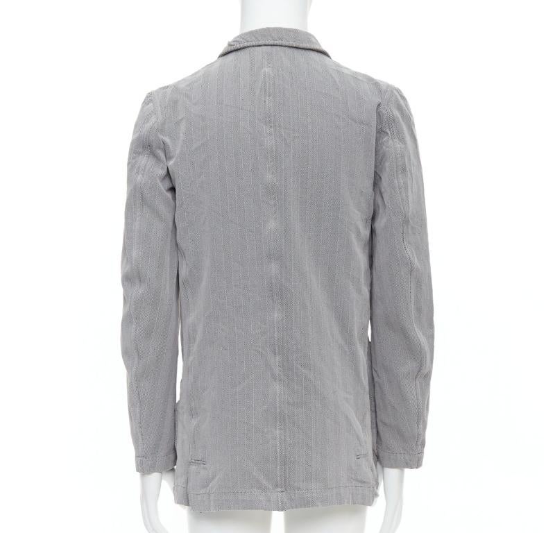 Men's COMME DES GARCONS HOMME PLUS 1999 grey crinkle effect 3 pocket blazer M For Sale
