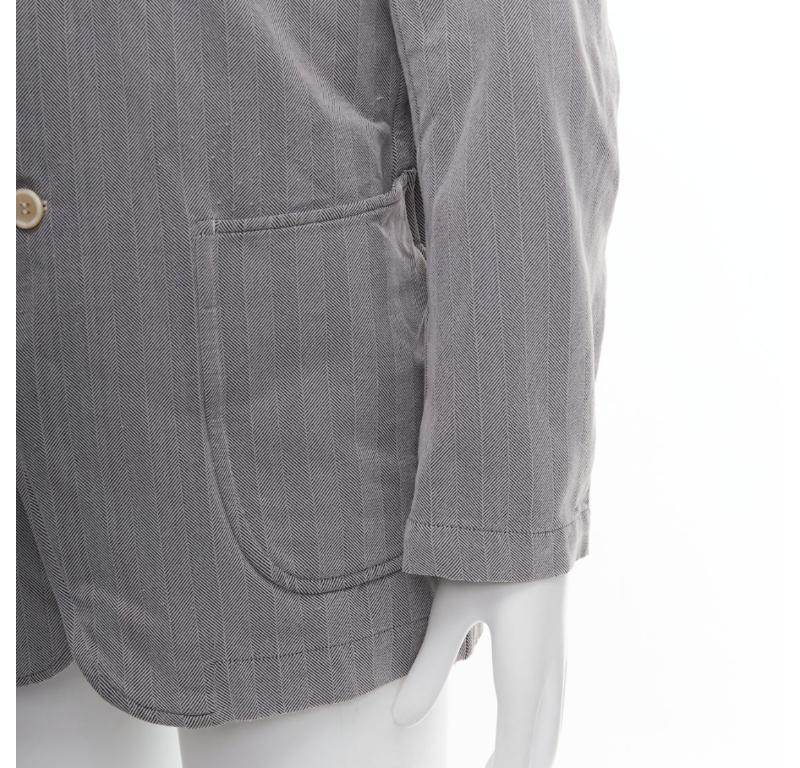 COMME DES GARCONS HOMME PLUS 1999 grey crinkle effect 3 pocket blazer M For Sale 3