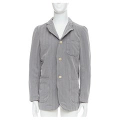 COMME DES GARCONS HOMME PLUS 1999 Grauer Blazer mit 3 Taschen und Craquelé-Effekt in Grau M