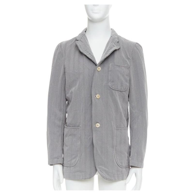 COMME DES GARCONS HOMME PLUS 1999 blazer gris efecto arrugado 3 bolsillos M en venta en 1stDibs