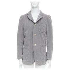 COMME DES GARCONS HOMME PLUS 1999 Grauer Blazer mit 3 Taschen und Craquelé-Effekt in Grau M