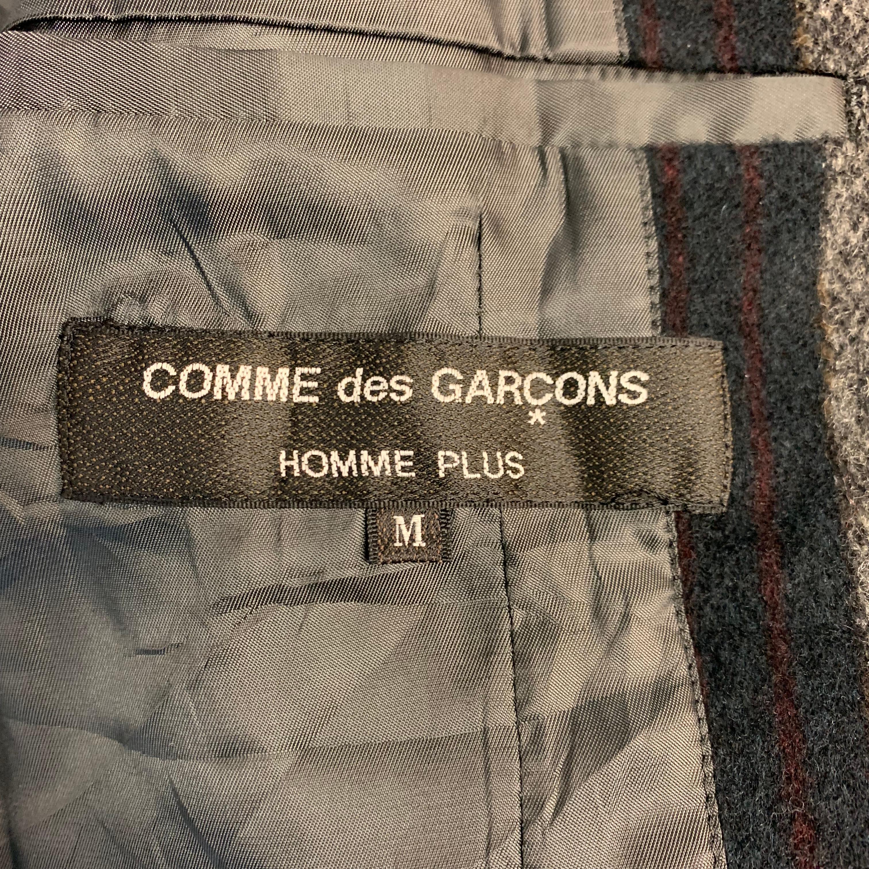 COMME des GARCONS HOMME PLUS 2000 M Navy & Grey Stripe Wool Sport Coat / Blazer 6
