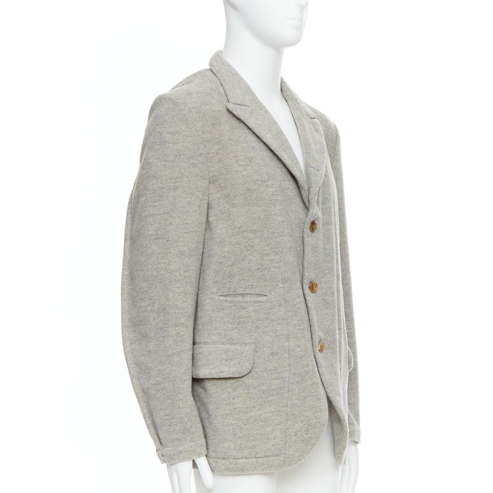 Gray COMME DES GARCONS HOMME PLUS 2005 Evergreen grey wool blazer jacket M For Sale