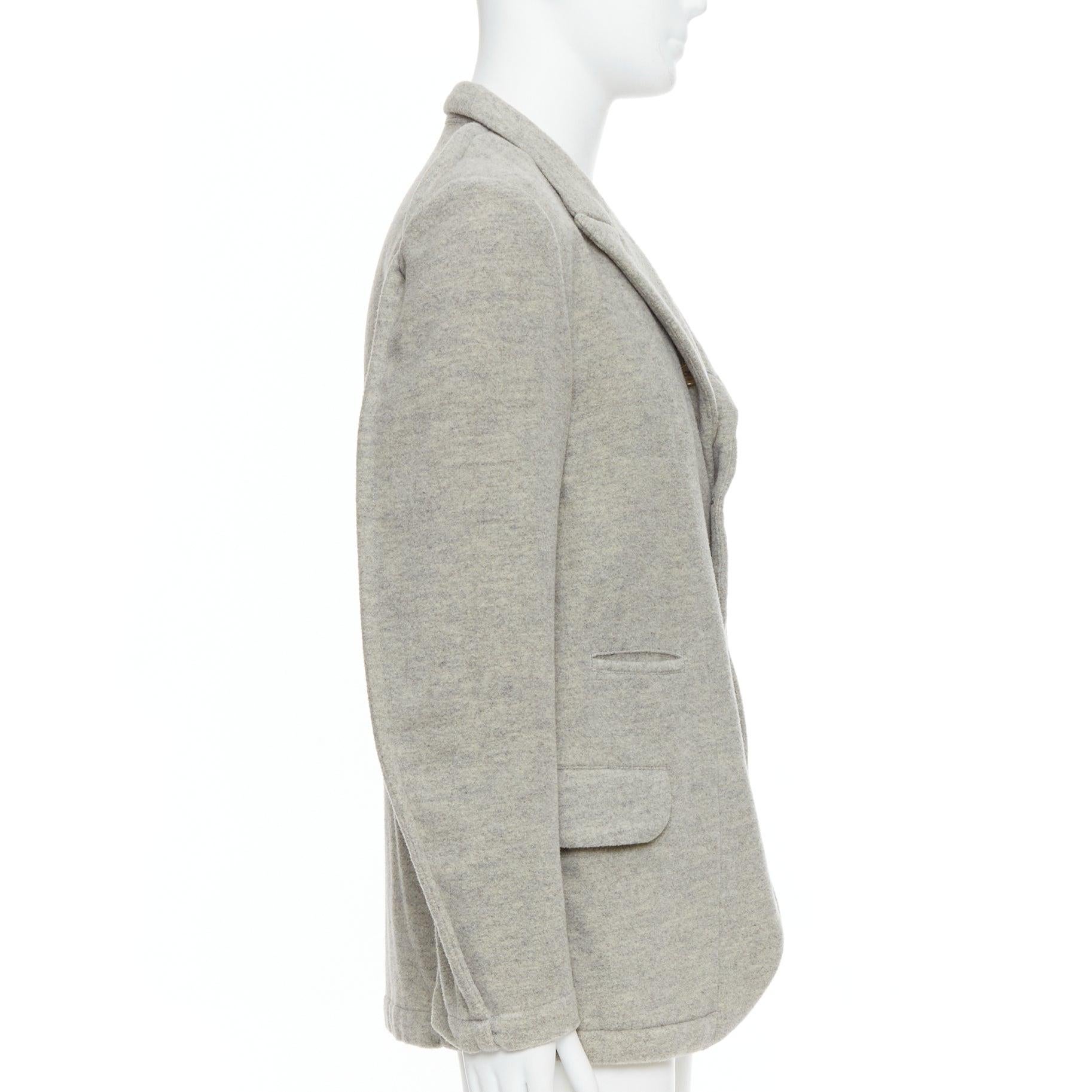 COMME DES GARCONS HOMME PLUS 2005 Evergreen grey wool blazer jacket M In Excellent Condition For Sale In Hong Kong, NT