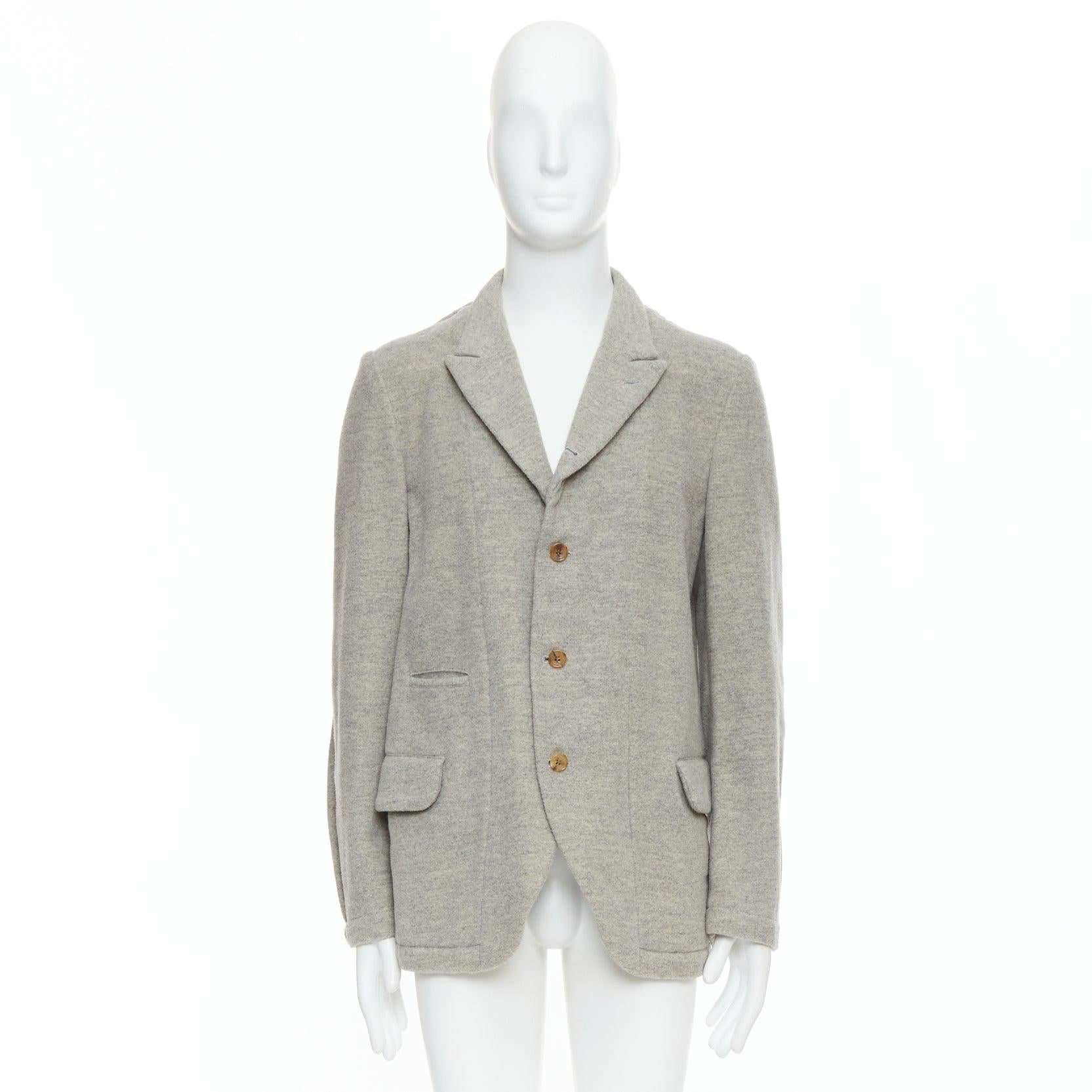 COMME DES GARCONS HOMME PLUS 2005 Evergreen grey wool blazer jacket M For Sale 4