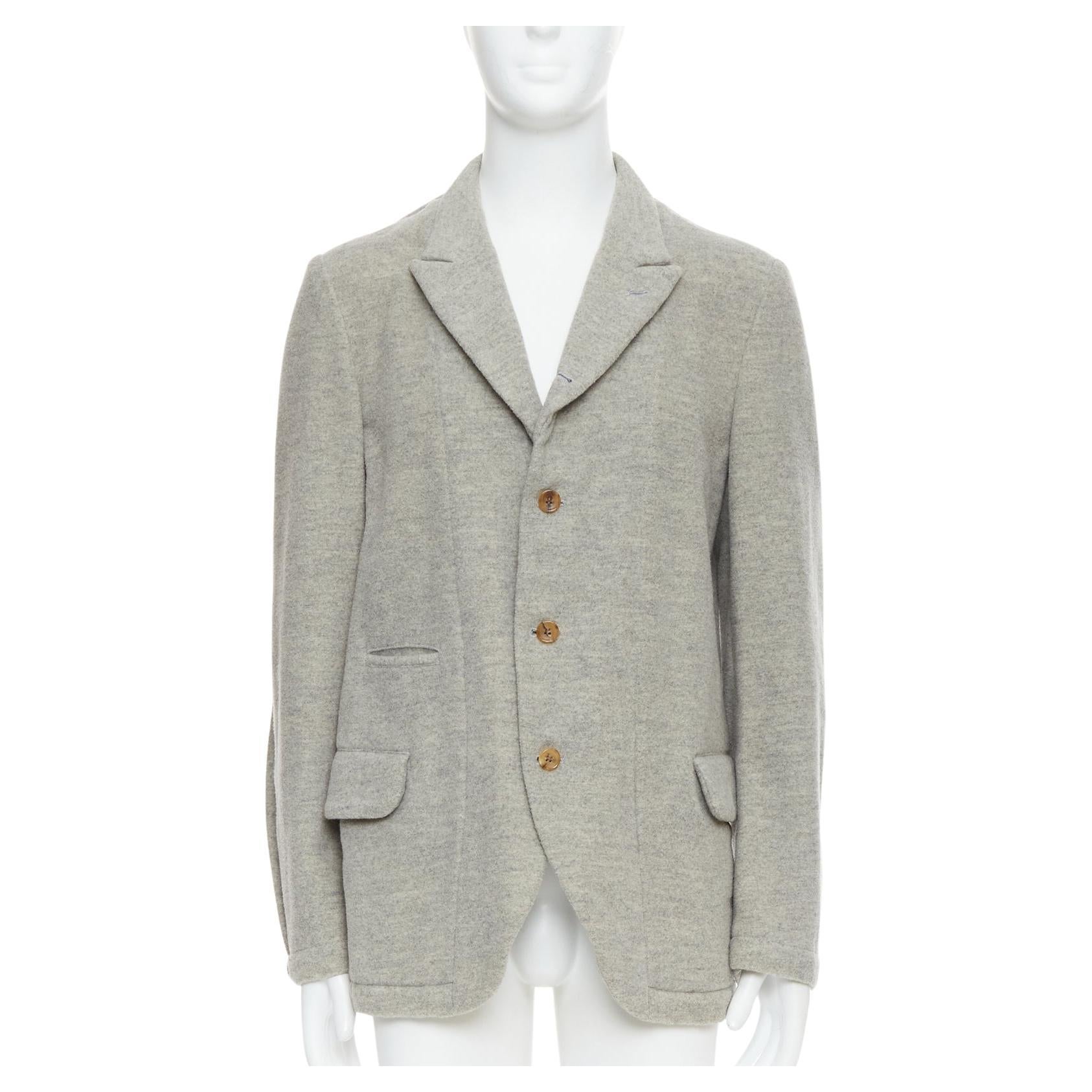 COMME DES GARCONS HOMME PLUS 2005 Evergreen grey wool blazer jacket M For Sale