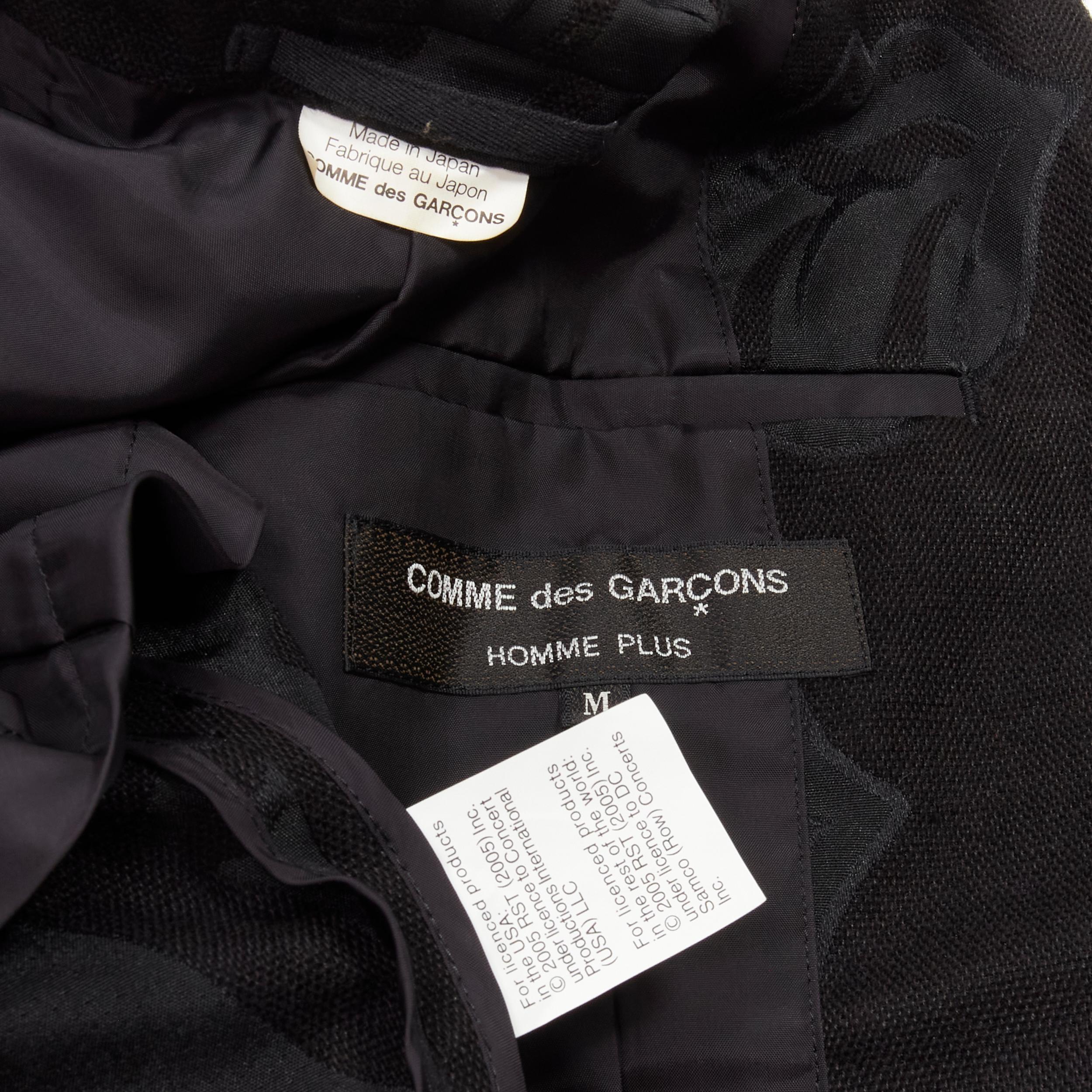 COMME DES GARCONS HOMME PLUS 2005 Rolling Stone jacquard black tailcoat blazer M For Sale 6