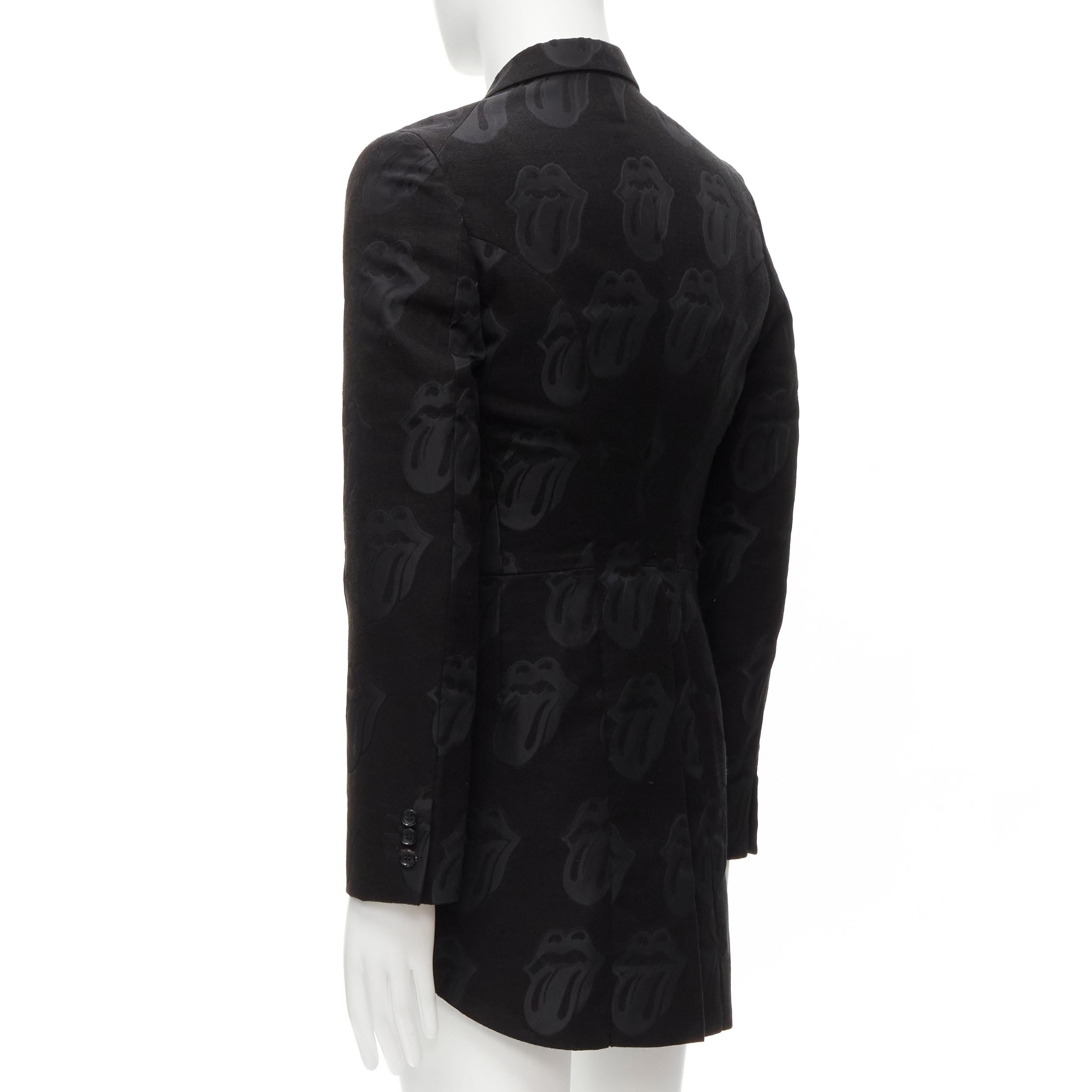COMME DES GARCONS HOMME PLUS 2005 Rolling Stone jacquard black tailcoat blazer M For Sale 2