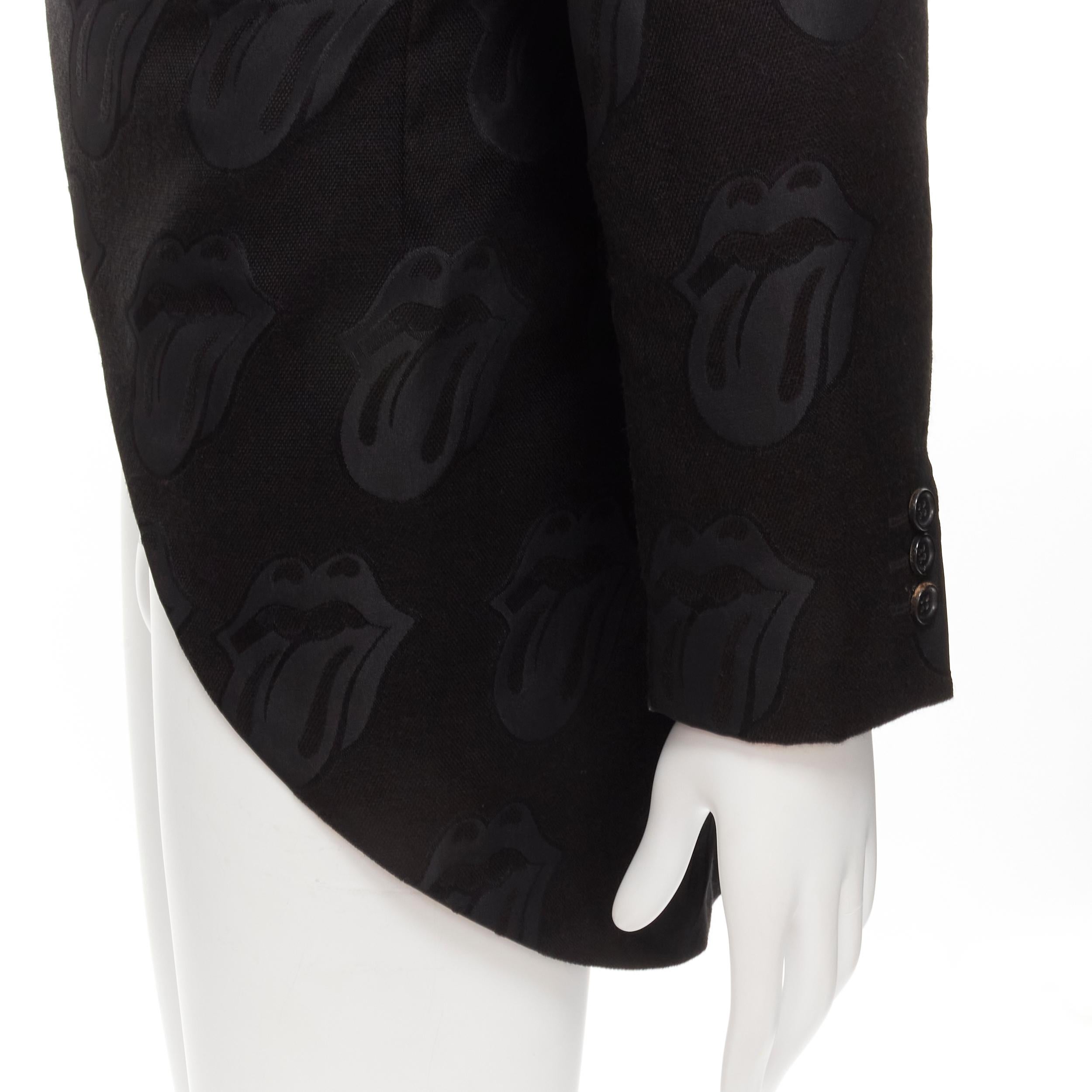 COMME DES GARCONS HOMME PLUS 2005 Rolling Stone jacquard black tailcoat blazer M For Sale 4