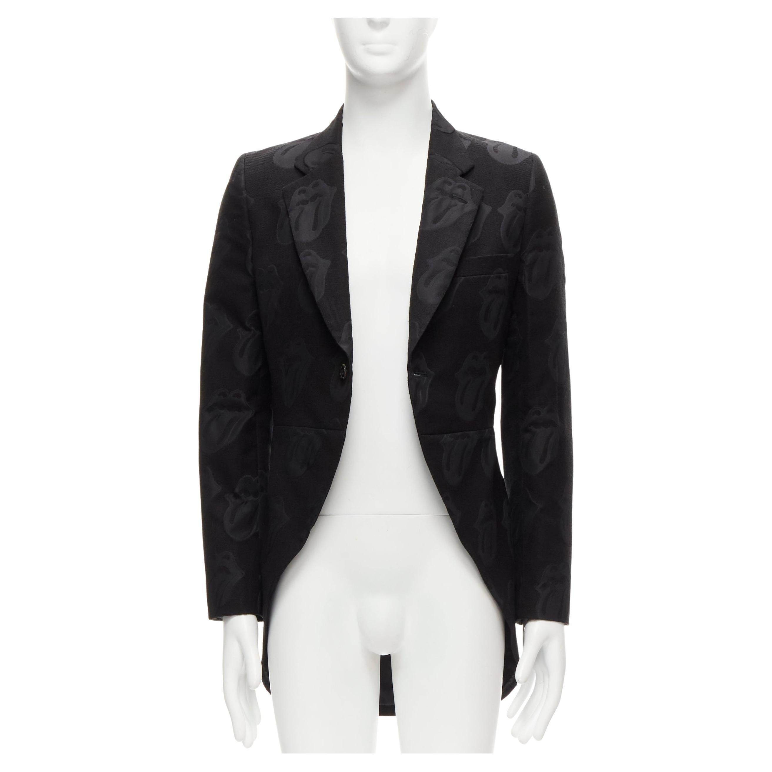 COMME DES GARCONS HOMME PLUS 2005 Rolling Stone jacquard black tailcoat blazer M For Sale