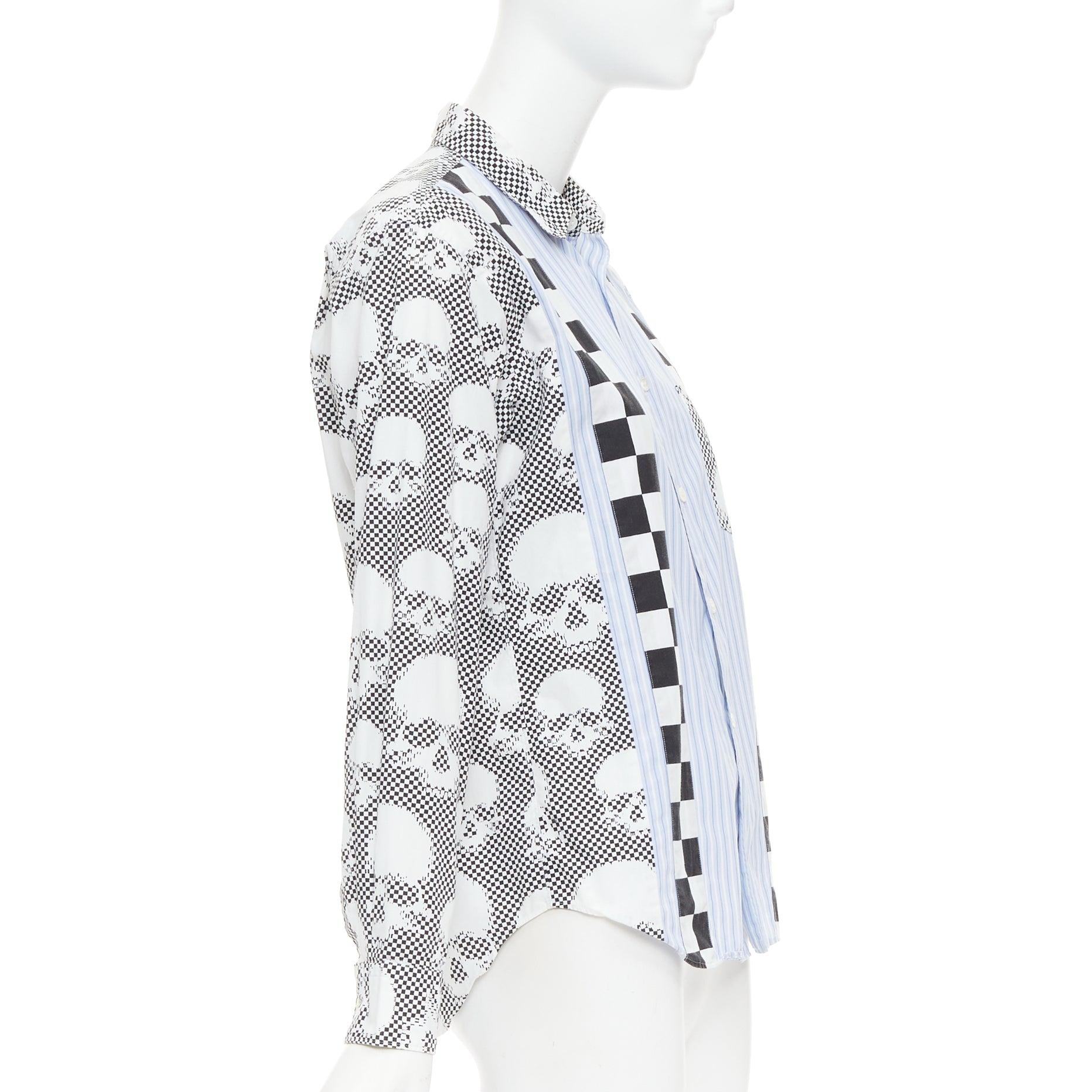 COMME DES GARCONS HOMME PLUS 2011 camisa patchwork calavera esqueleto azul XS en Bueno estado para la venta en Hong Kong, NT