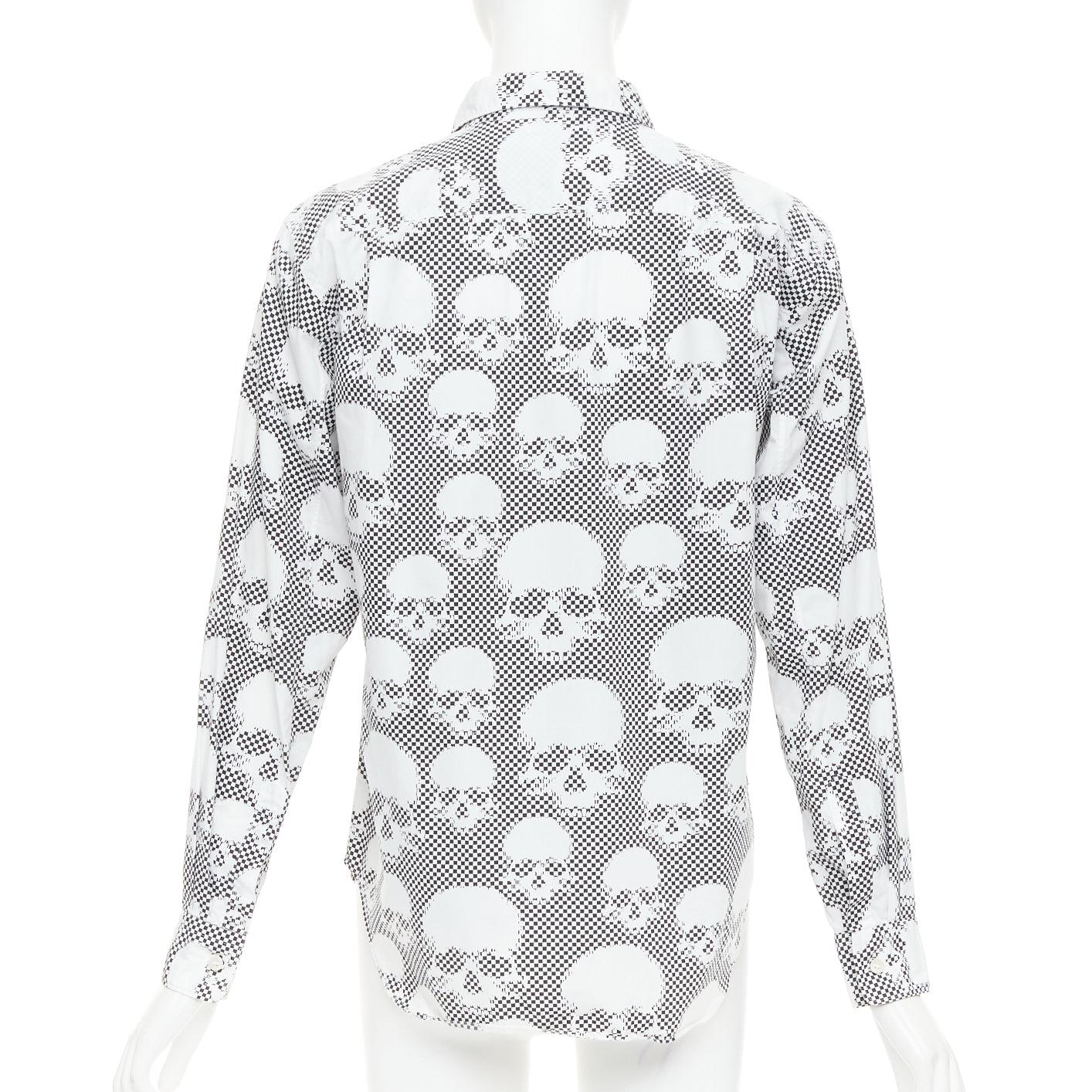 COMME DES GARCONS HOMME PLUS 2011 camisa patchwork calavera esqueleto azul XS en venta 1