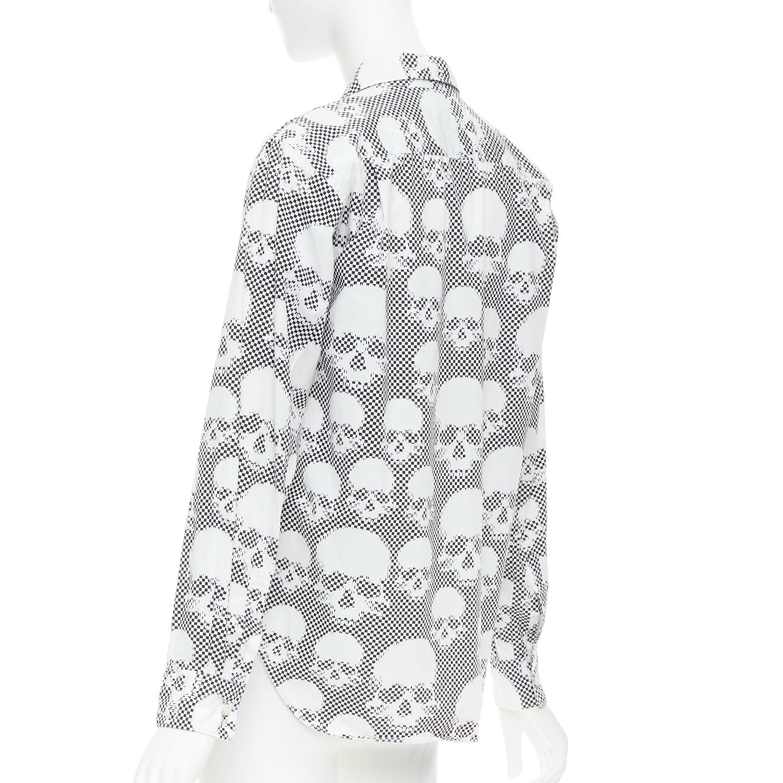 COMME DES GARCONS HOMME PLUS 2011 camisa patchwork calavera esqueleto azul XS en venta 2