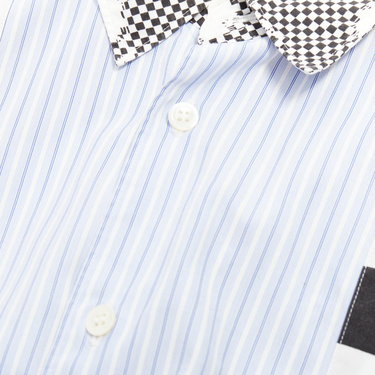 COMME DES GARCONS HOMME PLUS 2011 camisa patchwork calavera esqueleto azul XS en venta 3