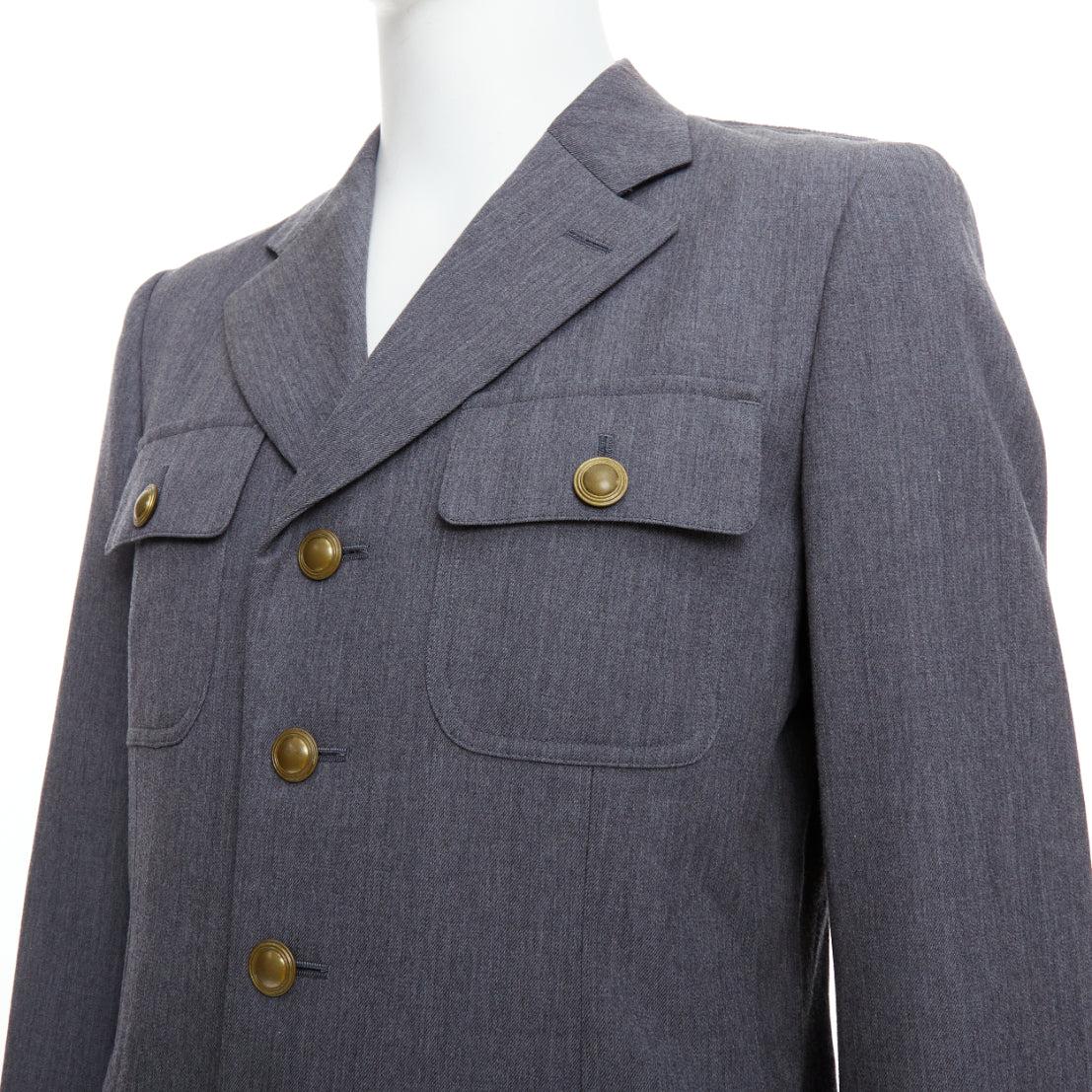 COMME DES GARCONS Homme Plus 2014 grey pink contrast back military jacket M For Sale 2