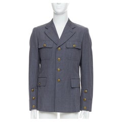 COMME DES GARCONS Homme Plus 2014 grey pink contrast back military jacket M
