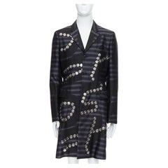 COMME DES GARCONS HOMME PLUS 2015 black silver grey button embellished coat L