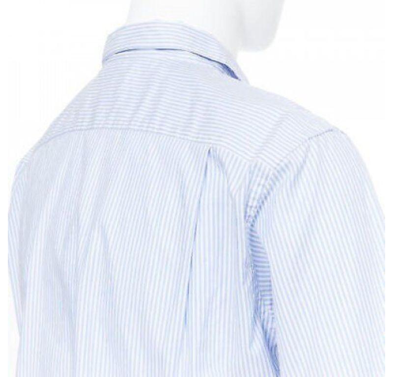 COMME DES GARCONS HOMME PLUS 2015 blue striped cotton slash cut out back shirt S 4