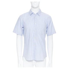 COMME DES GARCONS HOMME PLUS 2015 blue striped cotton slash cut out back shirt S