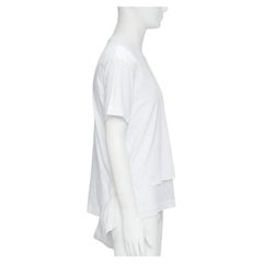 COMME DES GARCONS HOMME PLUS 2015 white deconstructed fishnet hem tshirt M