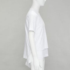 COMME DES GARCONS HOMME PLUS 2015 white deconstructed fishnet hem tshirt M