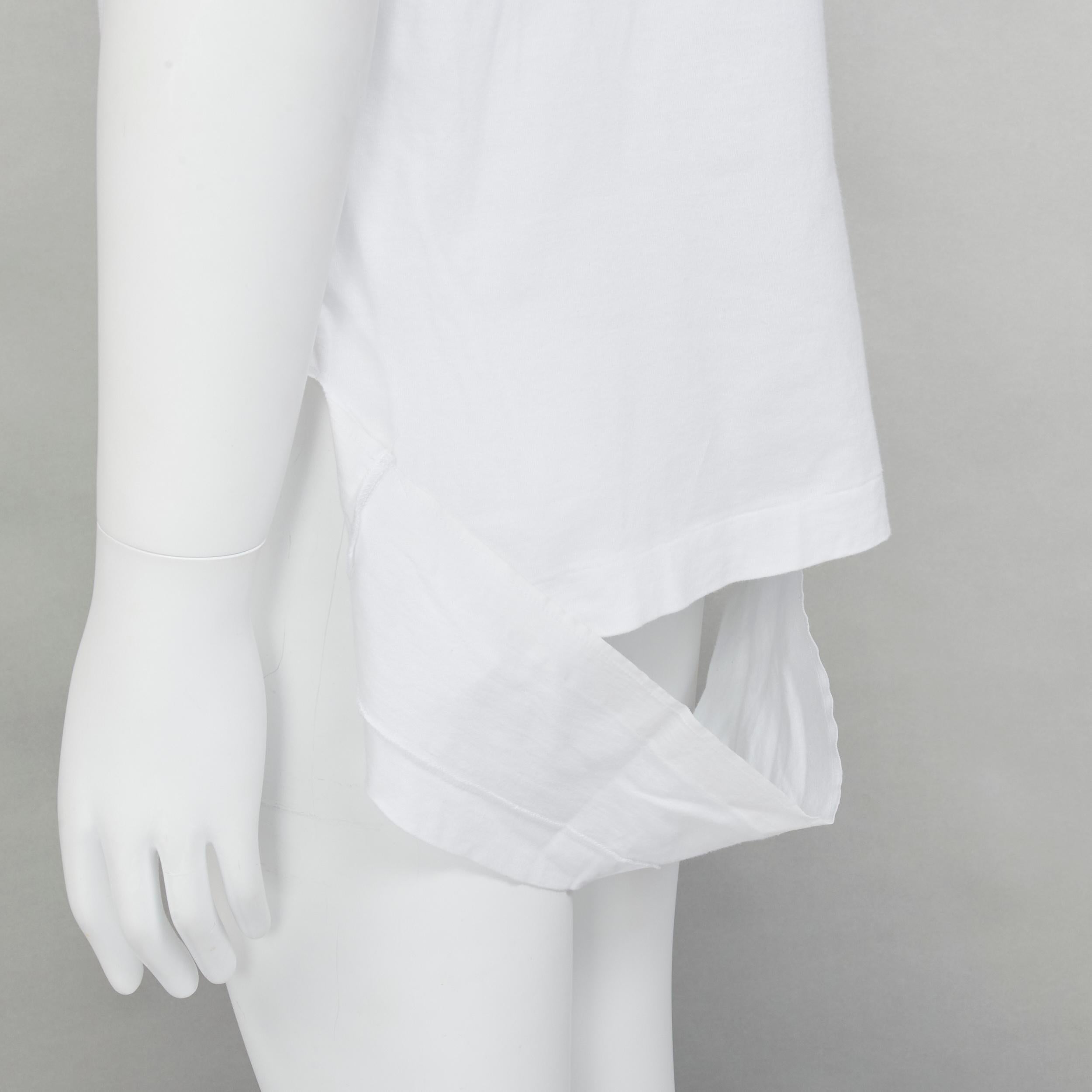 Gray COMME DES GARCONS HOMME PLUS 2015 white deconstructed fishnet hem tshirt M For Sale