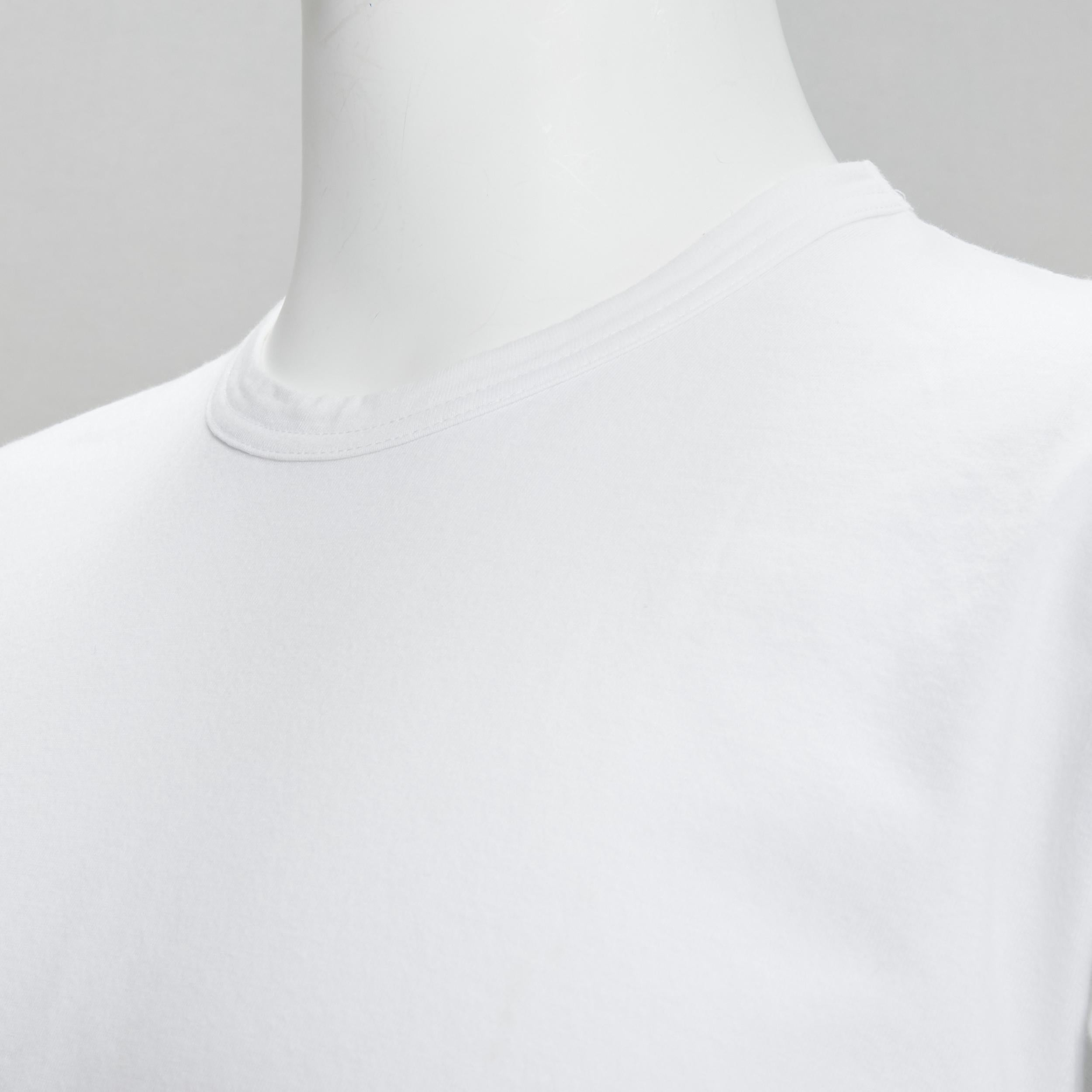 COMME DES GARCONS HOMME PLUS 2015 white deconstructed fishnet hem tshirt M For Sale 2