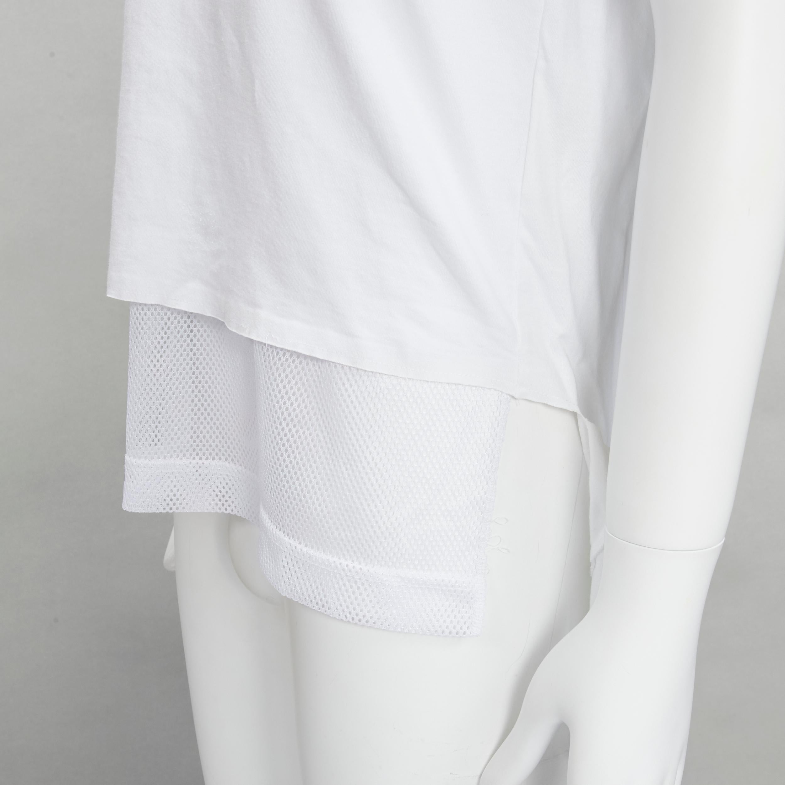 COMME DES GARCONS HOMME PLUS 2015 white deconstructed fishnet hem tshirt M For Sale 3