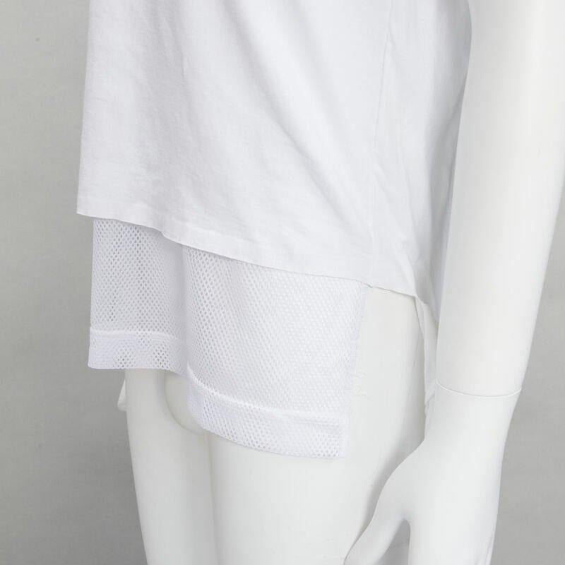 COMME DES GARCONS HOMME PLUS 2015 white deconstructed fishnet hem tshirt M For Sale 3