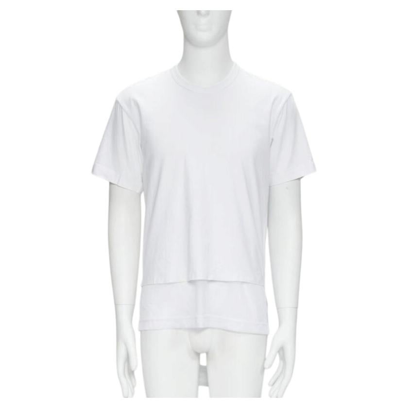 Pre-owned Comme Des Garçons Comme Des Garcons Homme Plus 2015 White Deconstructed Fishnet Hem Tshirt M