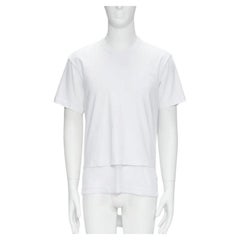 COMME DES GARCONS HOMME PLUS 2015 white deconstructed fishnet hem tshirt M