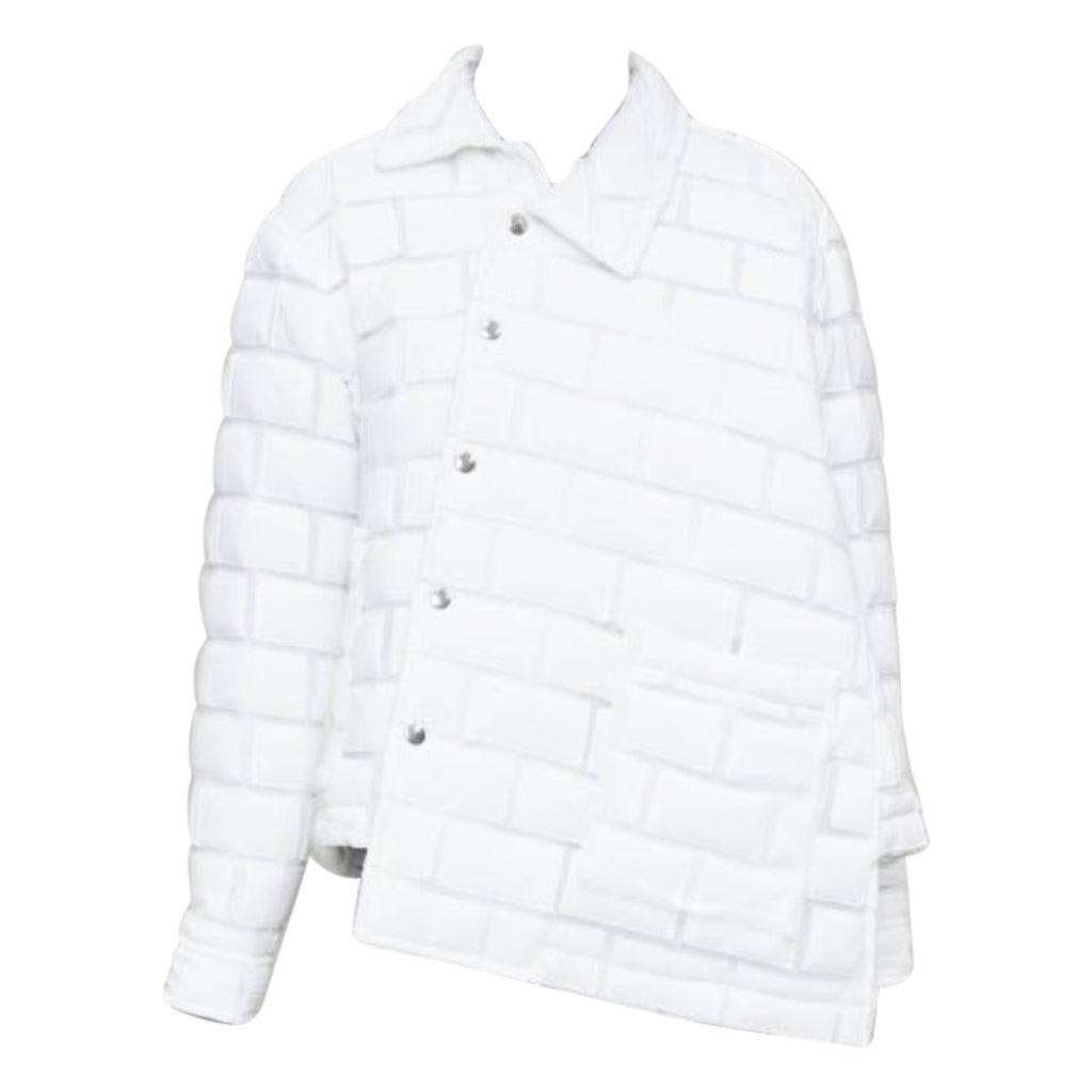 COMME DES GARCONS Homme Plus 2018 white brick sheer overlay quilted jacket XS