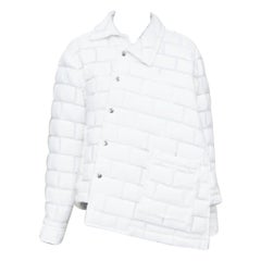 COMME DES GARCONS Homme Plus 2018 white brick sheer overlay quilted jacket XS