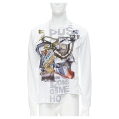 COMME DES GARCONS HOMME PLUS 2020 top estampado deconstruido con parte delantera fruncida S