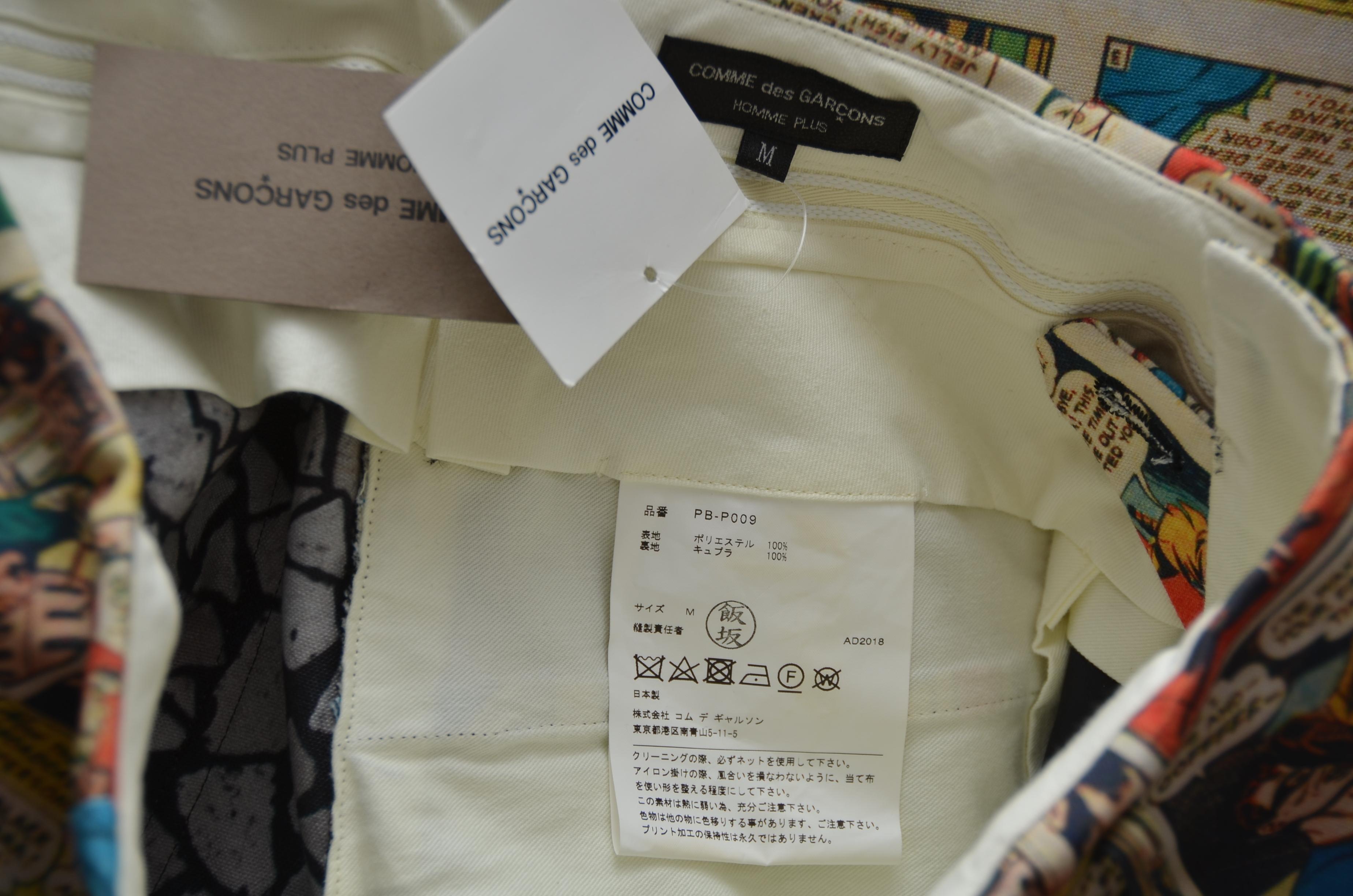 Femenino o masculino Comme des Garçons Homme Plus Pantalones animados 2018  NUEVO Talla M en venta