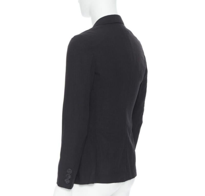 COMME DES GARCONS HOMME PLUS black check rubber buttons blazer jacket XS For Sale 1