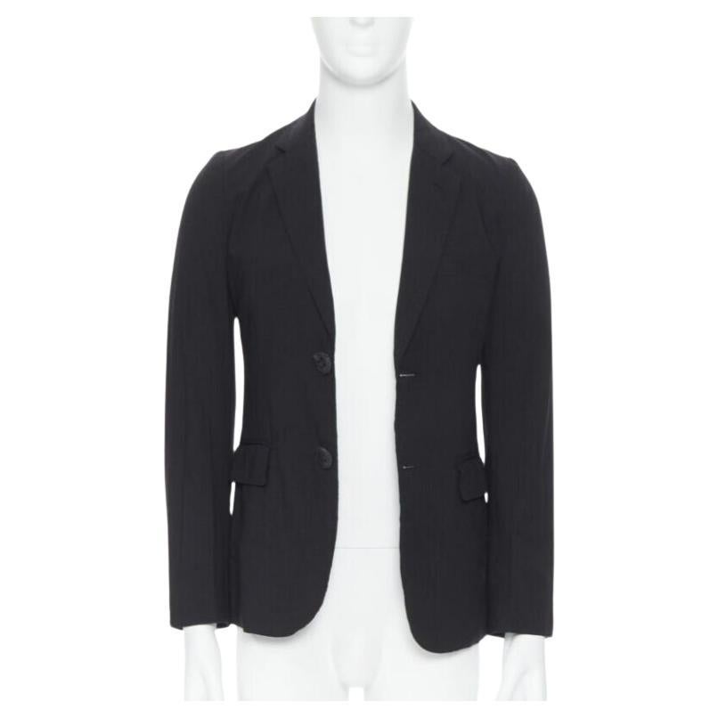 COMME DES GARCONS HOMME PLUS black check rubber buttons blazer jacket XS For Sale