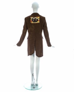 Comme des Garcons Homme Plus brown wool bleached checked punk coat, ca. 2008