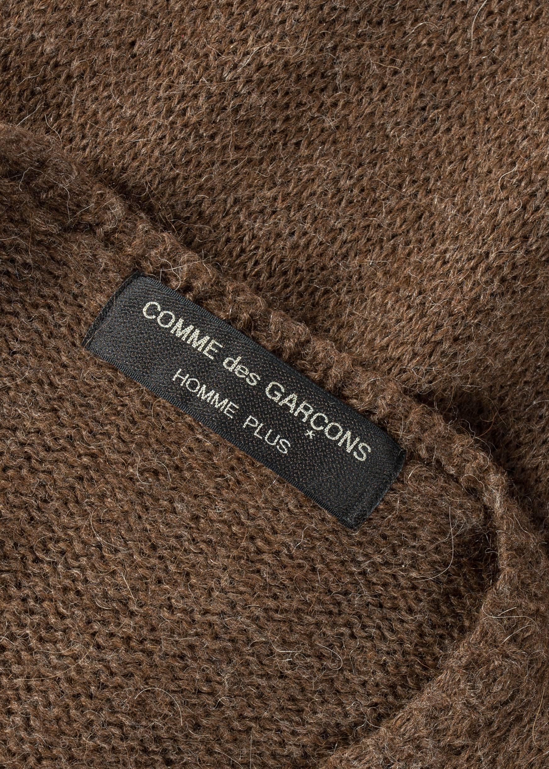 Comme des Garcons Homme Plus Braunes Pulloverkleid aus Wolle mit V-Ausschnitt, A / W 1995 im Angebot 3